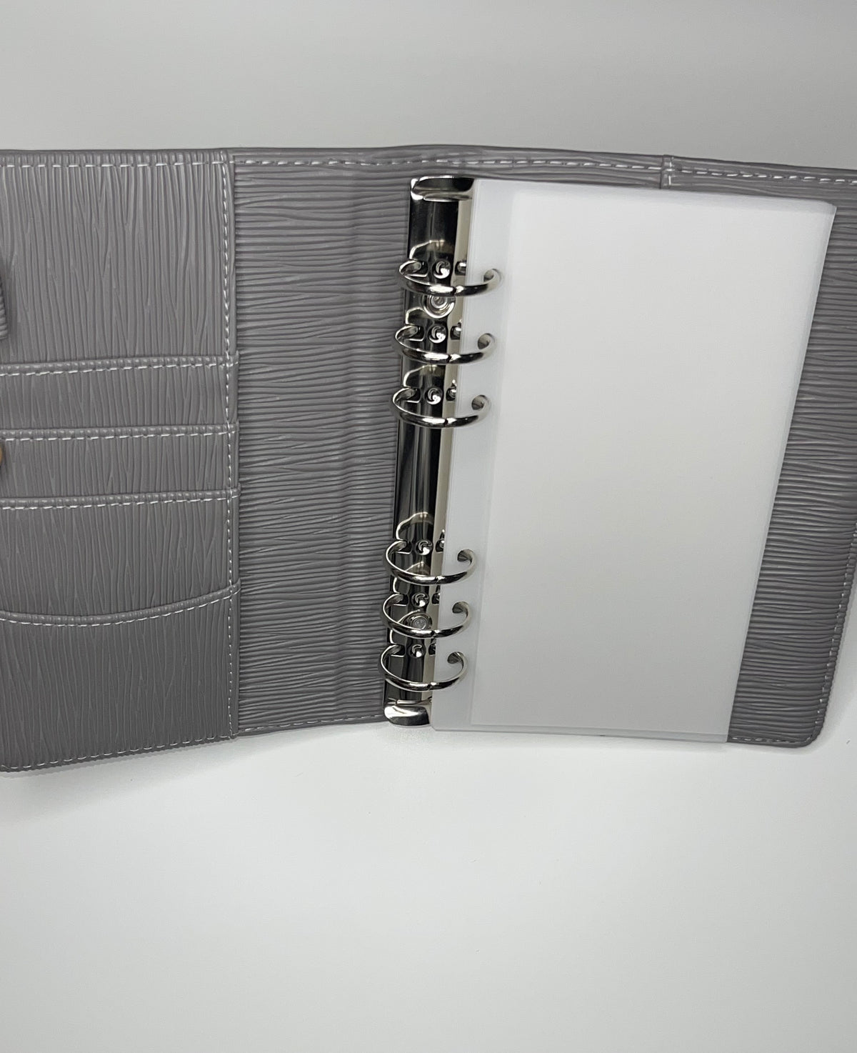 A6 Gray Saffiano Binder