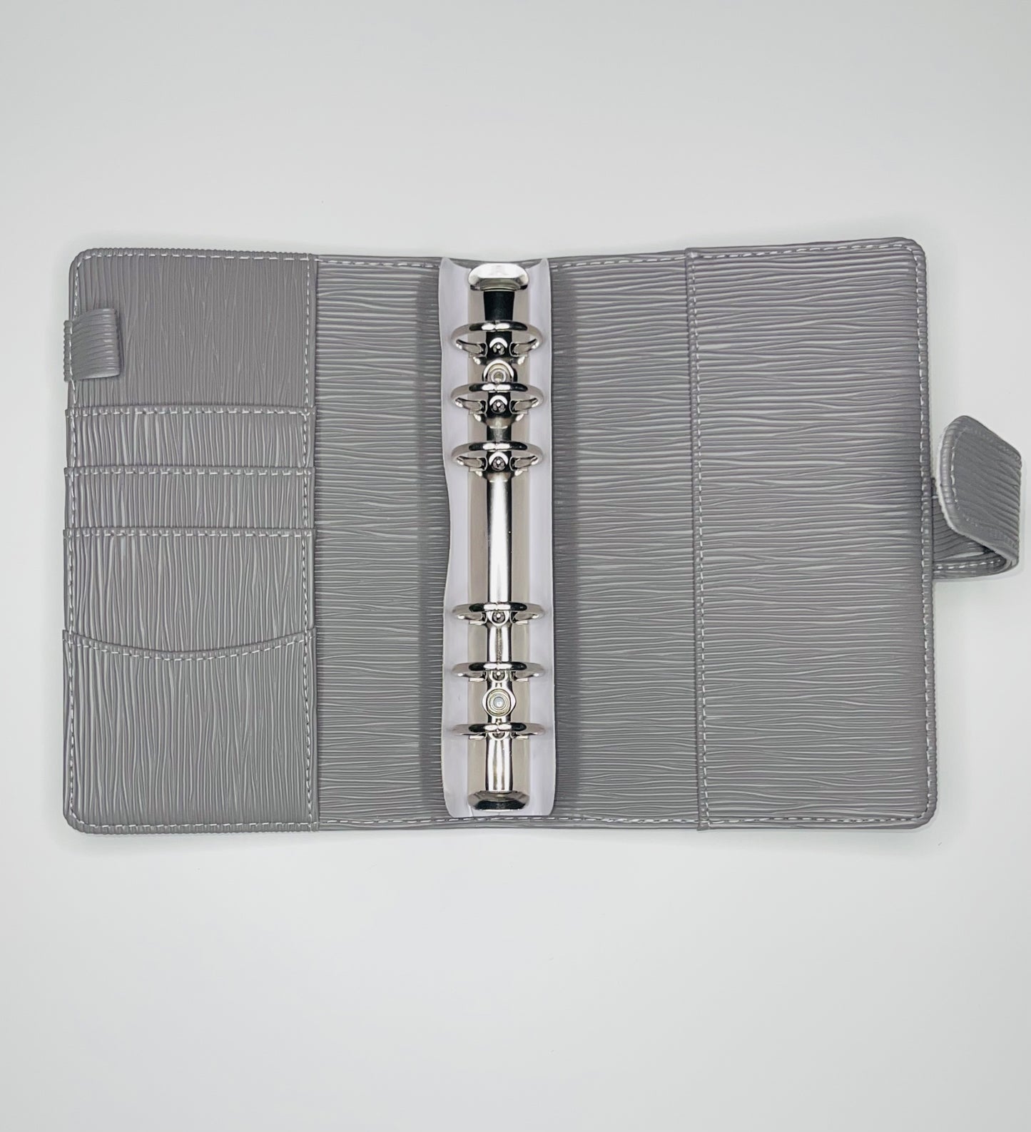 A6 Gray Saffiano Binder