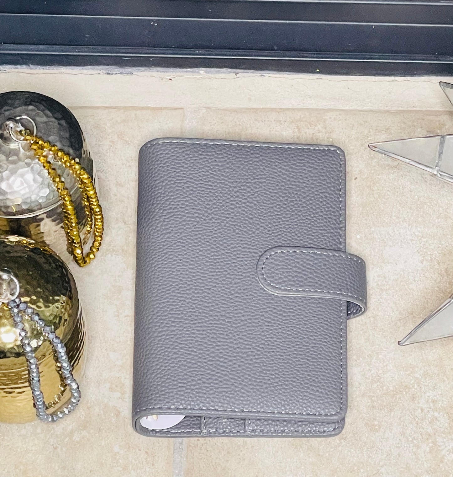 A6 Charcoal Pebble Binder