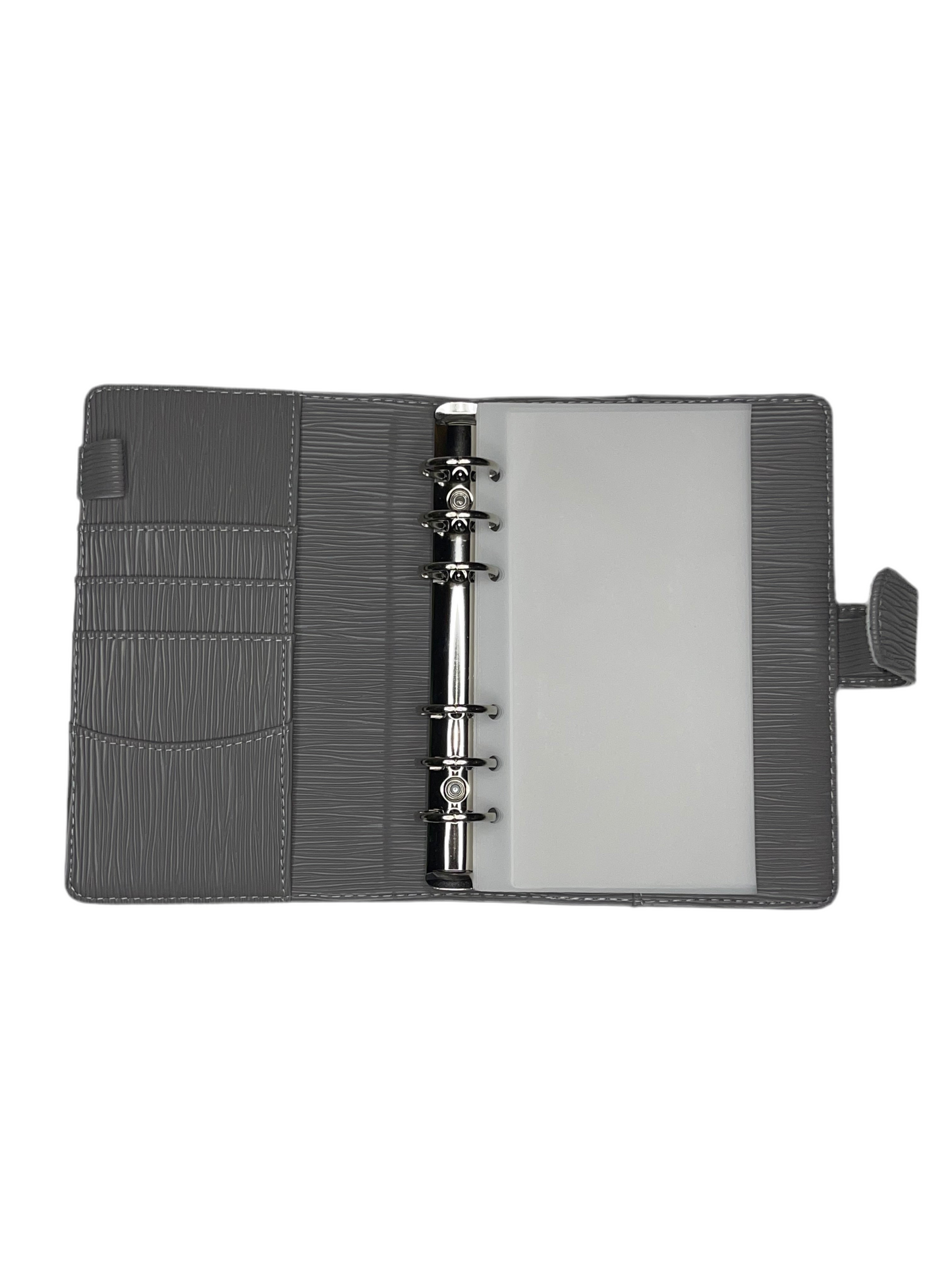 A6 Gray Saffiano Binder