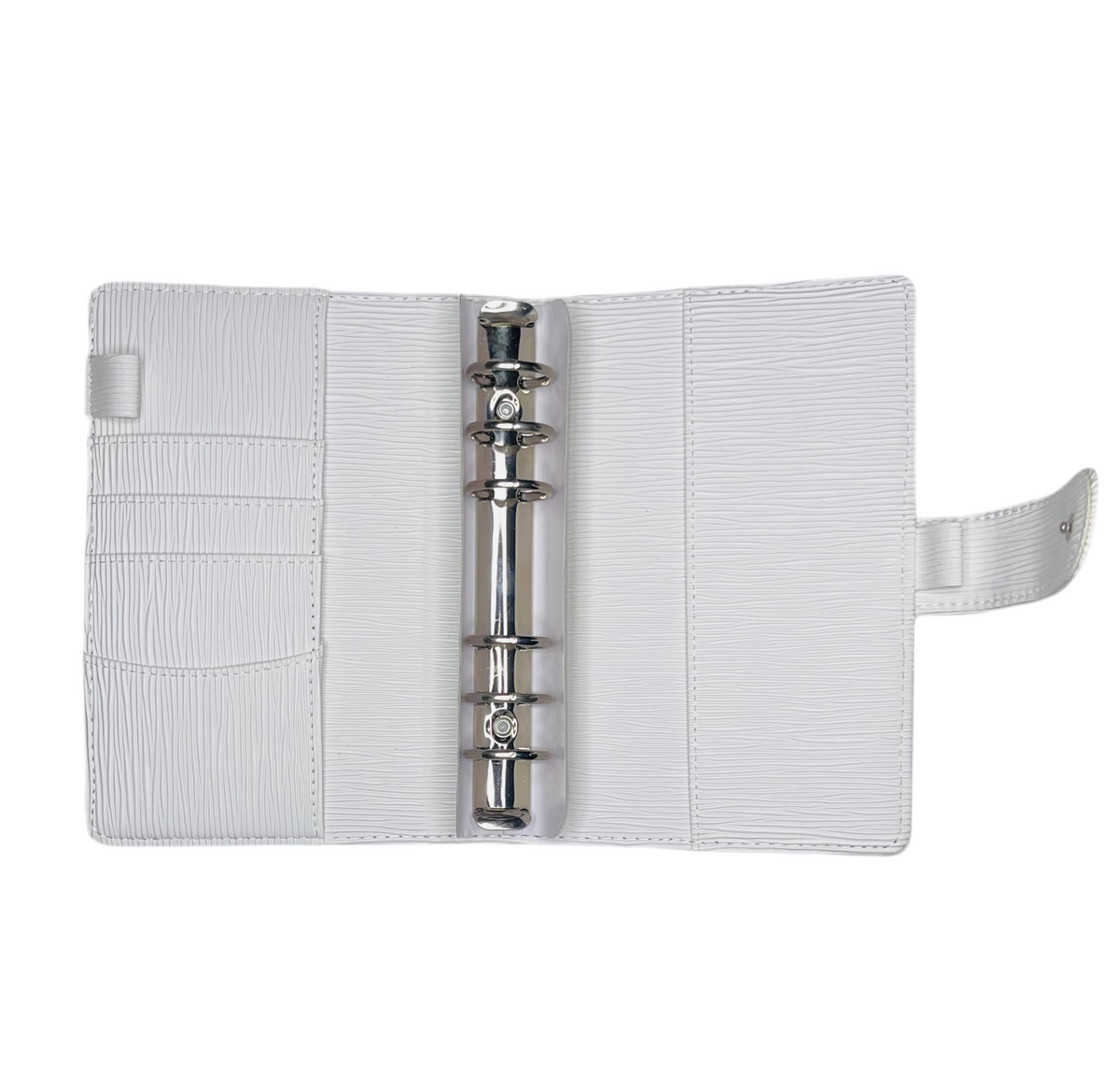 A6 White Saffiano Binder