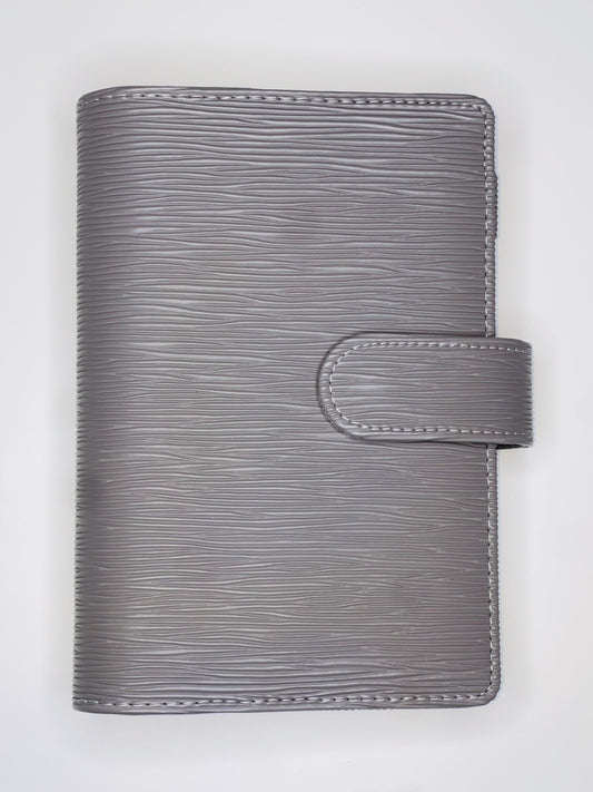 A6 Gray Saffiano Binder