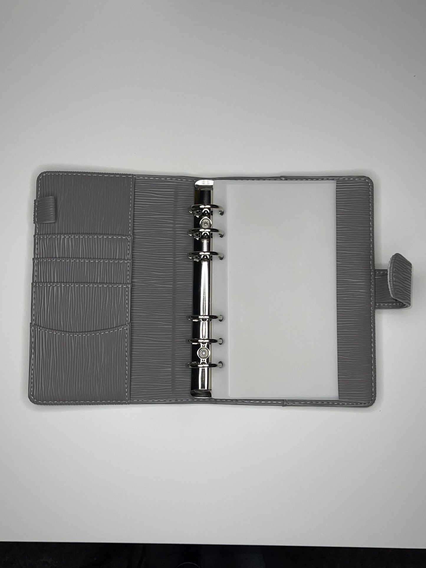 A6 Gray Saffiano Binder