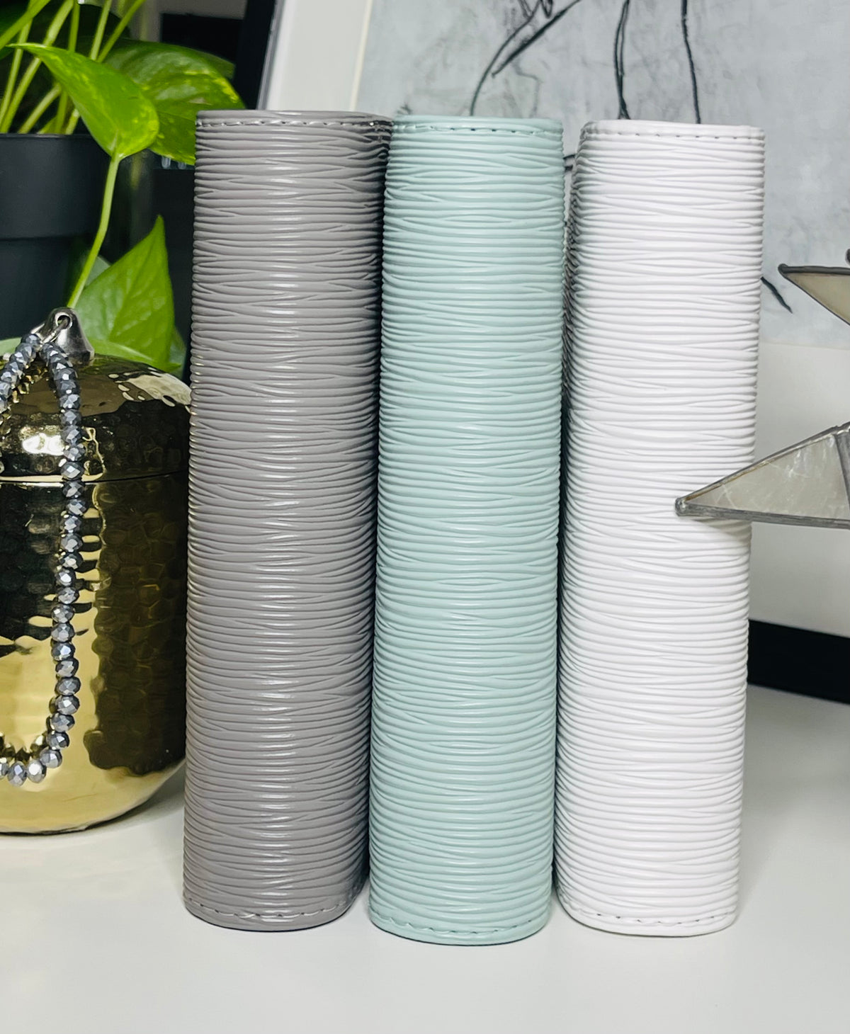 A6 Gray Saffiano Binder