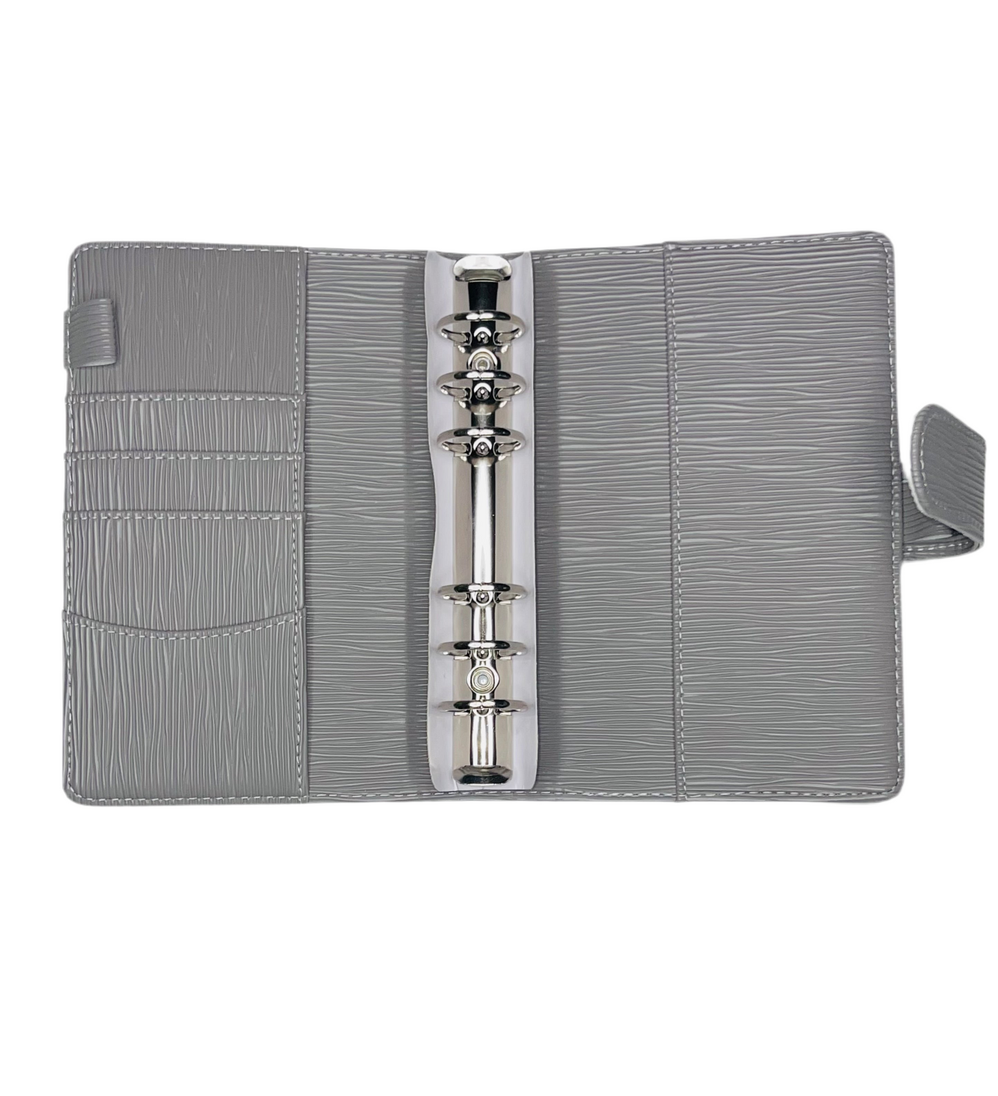 A6 Gray Saffiano Binder